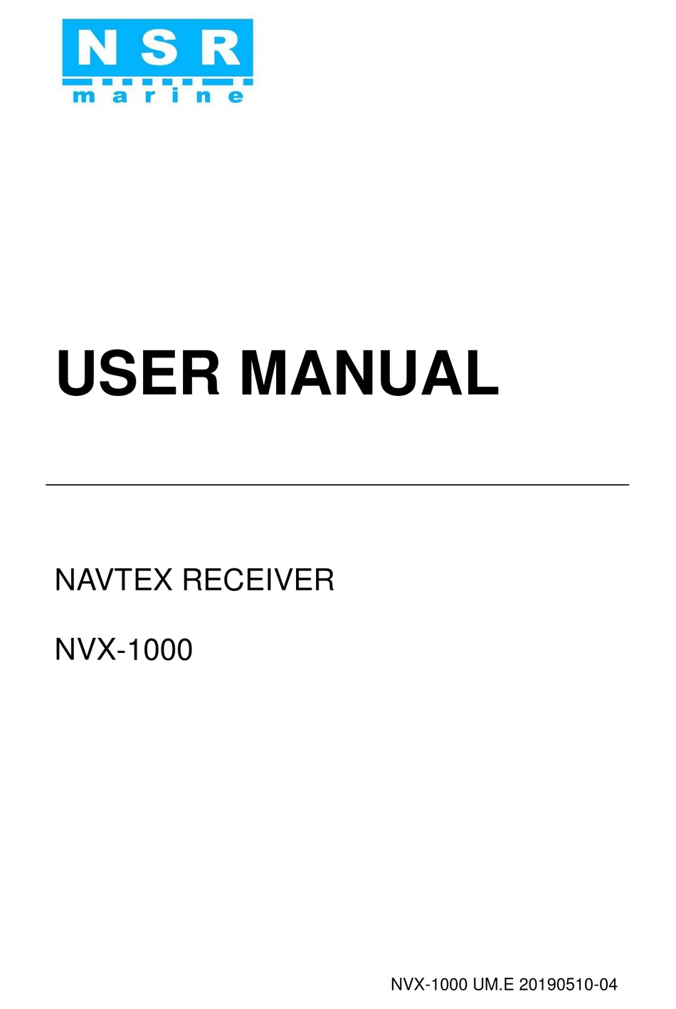 NSR MARINE NVX1000 USER MANUAL Pdf Download ManualsLib