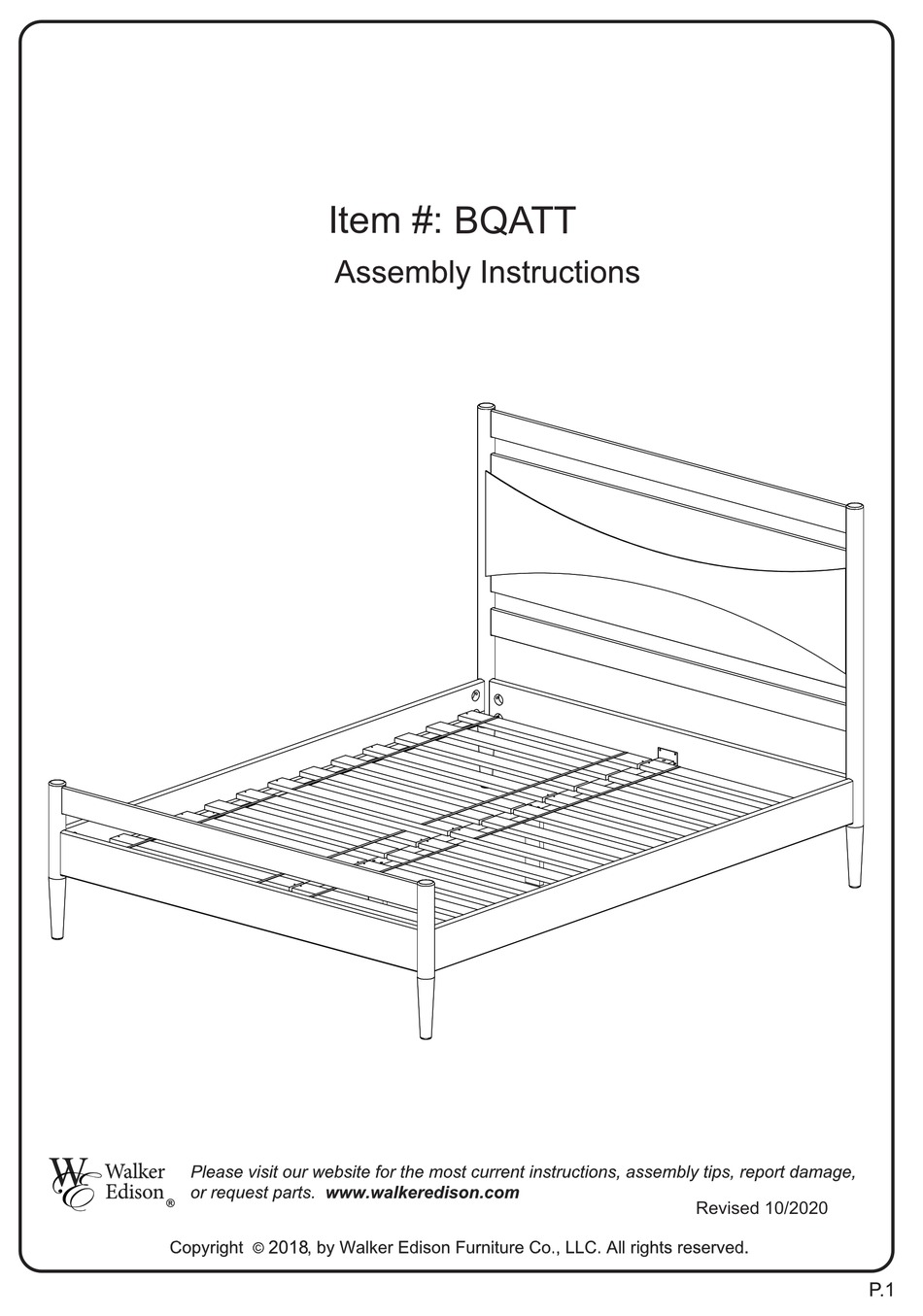 WALKER EDISON BQATT ASSEMBLY INSTRUCTIONS MANUAL Pdf Download ManualsLib