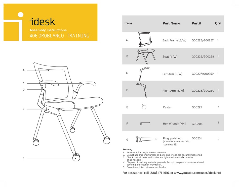 IDESK 406 ASSEMBLY INSTRUCTIONS Pdf Download ManualsLib