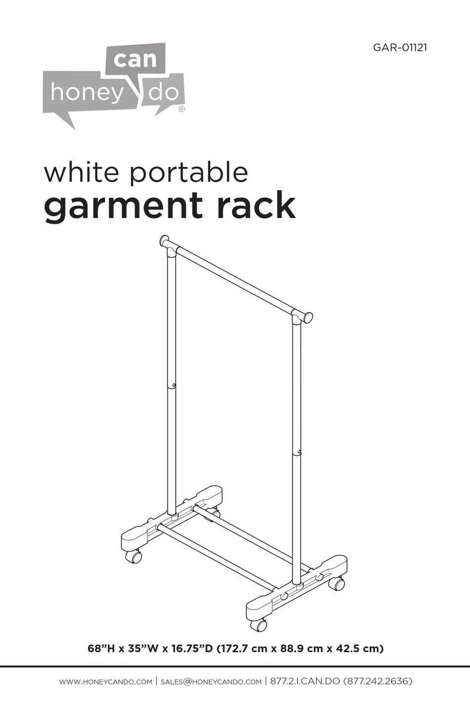 HONEY CAN DO GAR01121 ASSEMBLY INSTRUCTIONS MANUAL Pdf Download