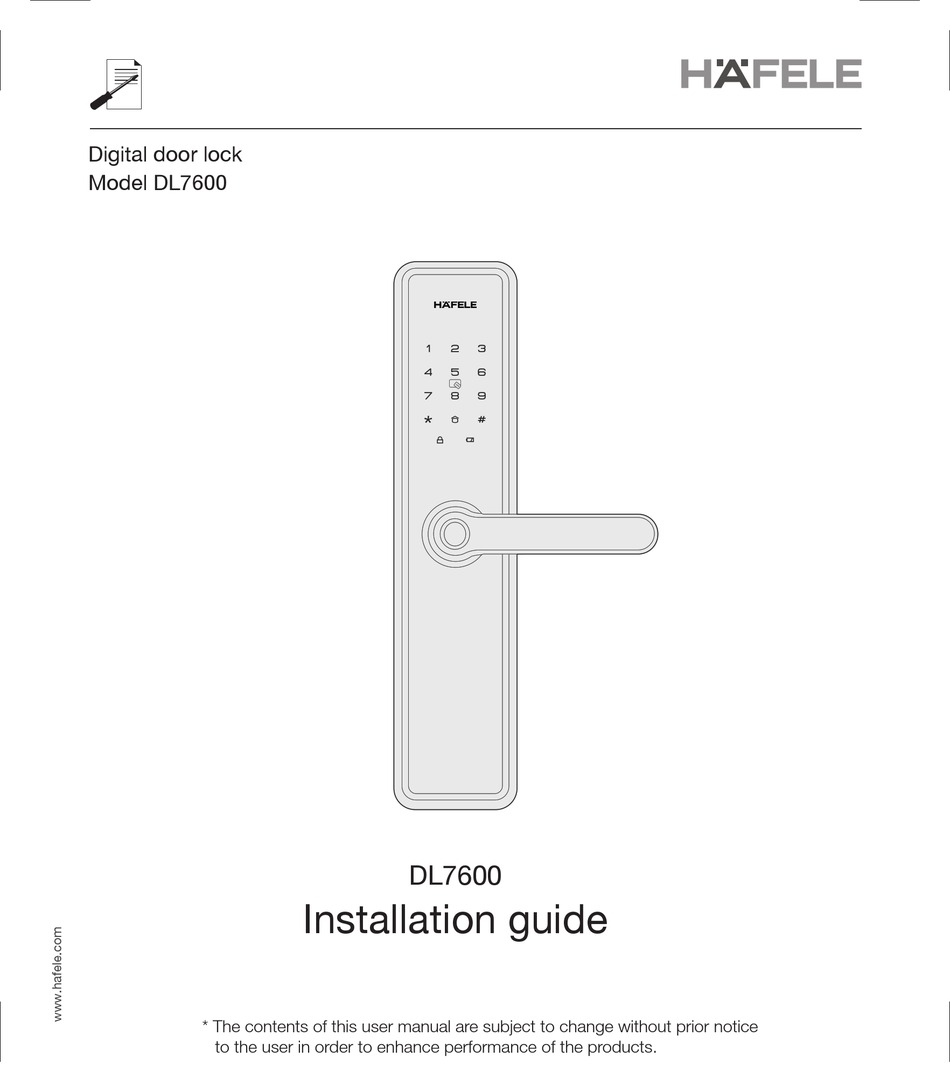 HÄFELE DL7600 INSTALLATION MANUAL Pdf Download | ManualsLib