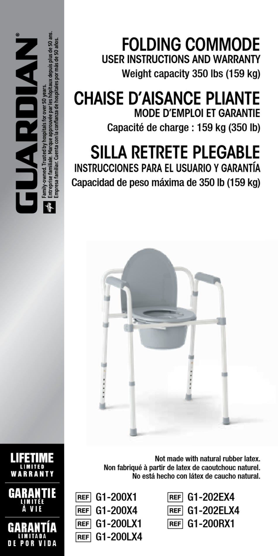 guardian steel folding commode g1 200x1