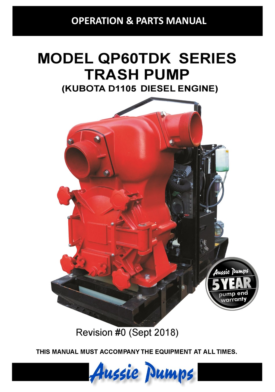 AUSSIE PUMPS ECO-CLEAN WHY1520 HYD WATER PUMP OPERATOR'S INSTRUCTION MANUAL