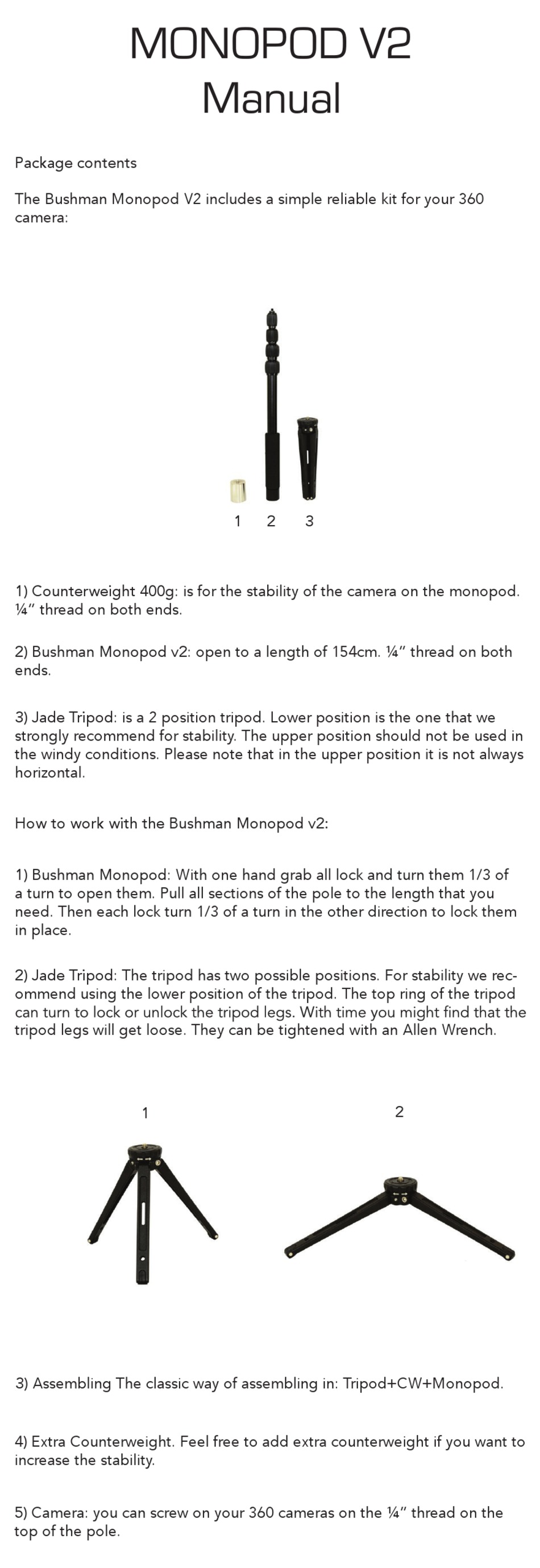 BUSHMAN MONOPOD V2 MANUAL Pdf Download ManualsLib