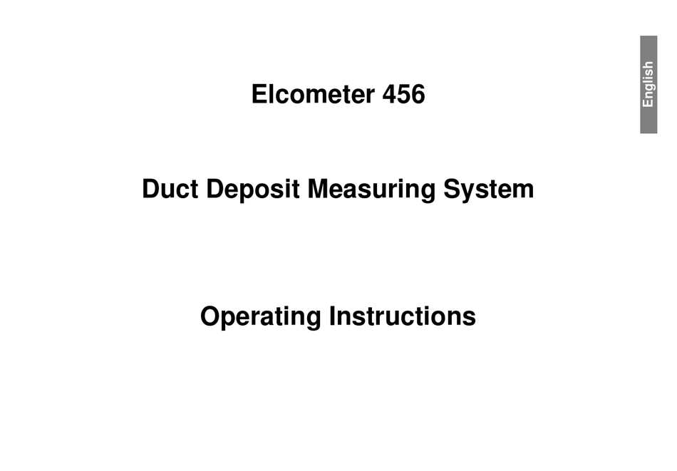 ELCOMETER 456 OPERATING INSTRUCTIONS MANUAL Pdf Download | ManualsLib