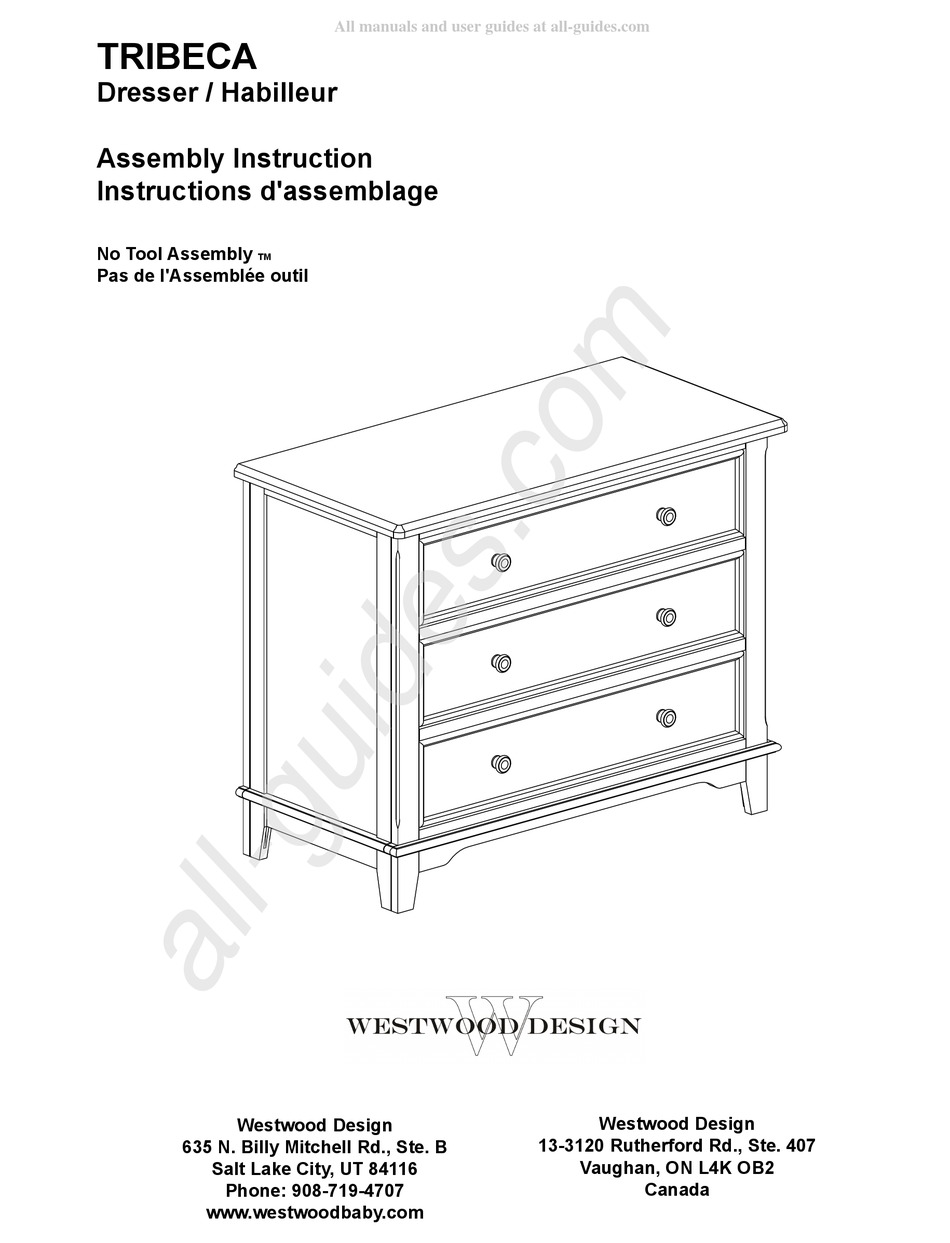 WESTWOOD DESIGN TRIBECA DRESSER ASSEMBLY INSTRUCTION Pdf Download