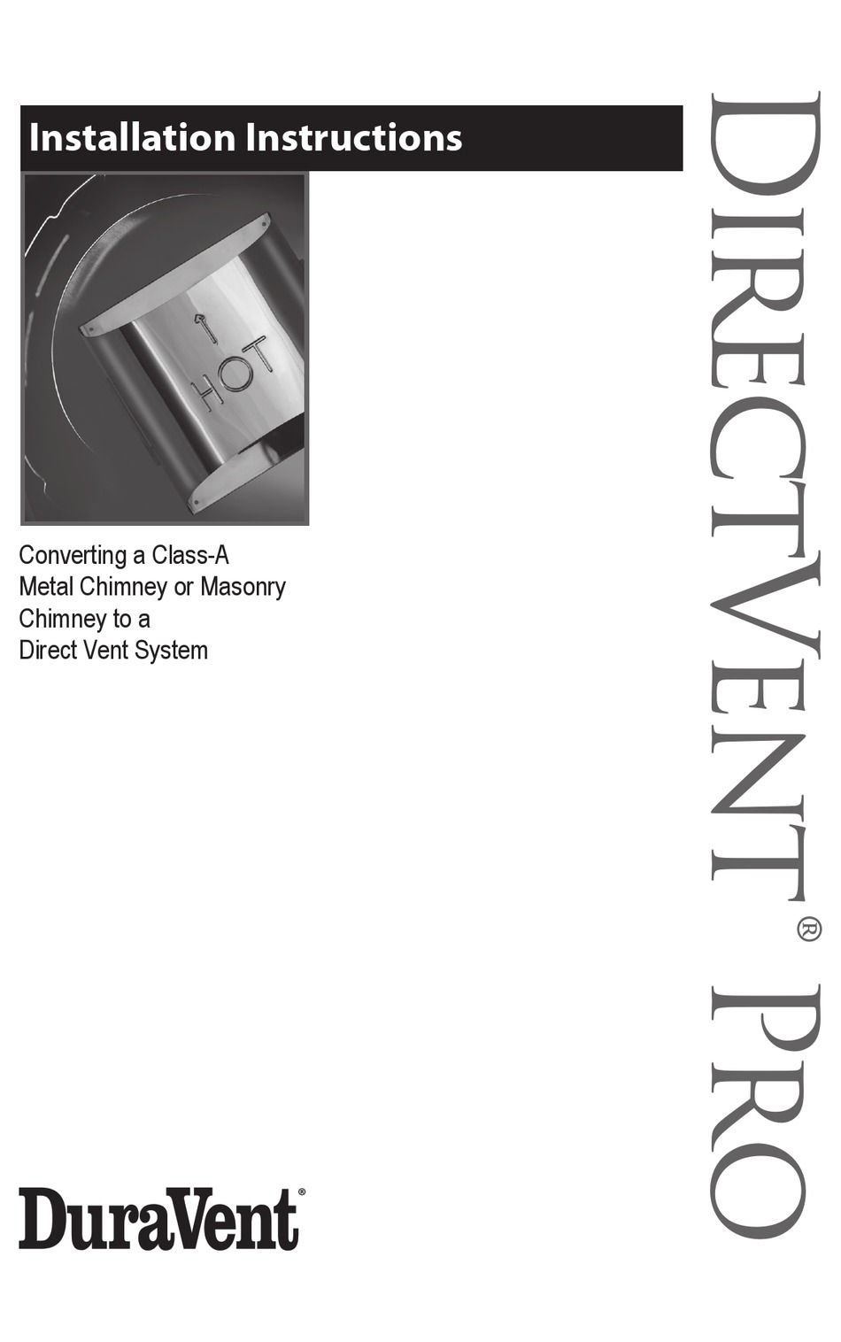 DURAVENT DIRECTVENT PRO INSTALLATION INSTRUCTIONS MANUAL Pdf Download