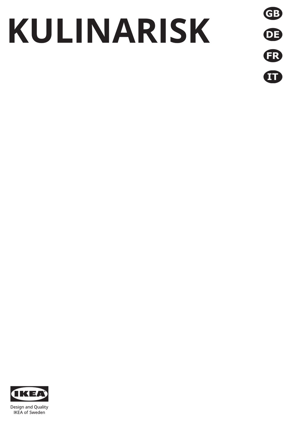 IKEA KULINARISK INSTALLATION INSTRUCTIONS MANUAL Pdf Download ManualsLib