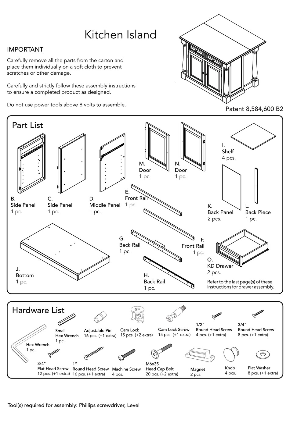 HOMESTYLES 5020941 ASSEMBLY INSTRUCTIONS MANUAL Pdf Download ManualsLib