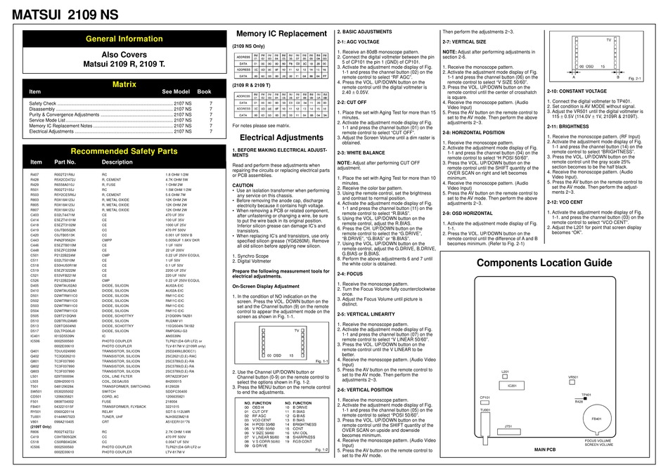 MATSUI 2109 NS MANUAL Pdf Download ManualsLib
