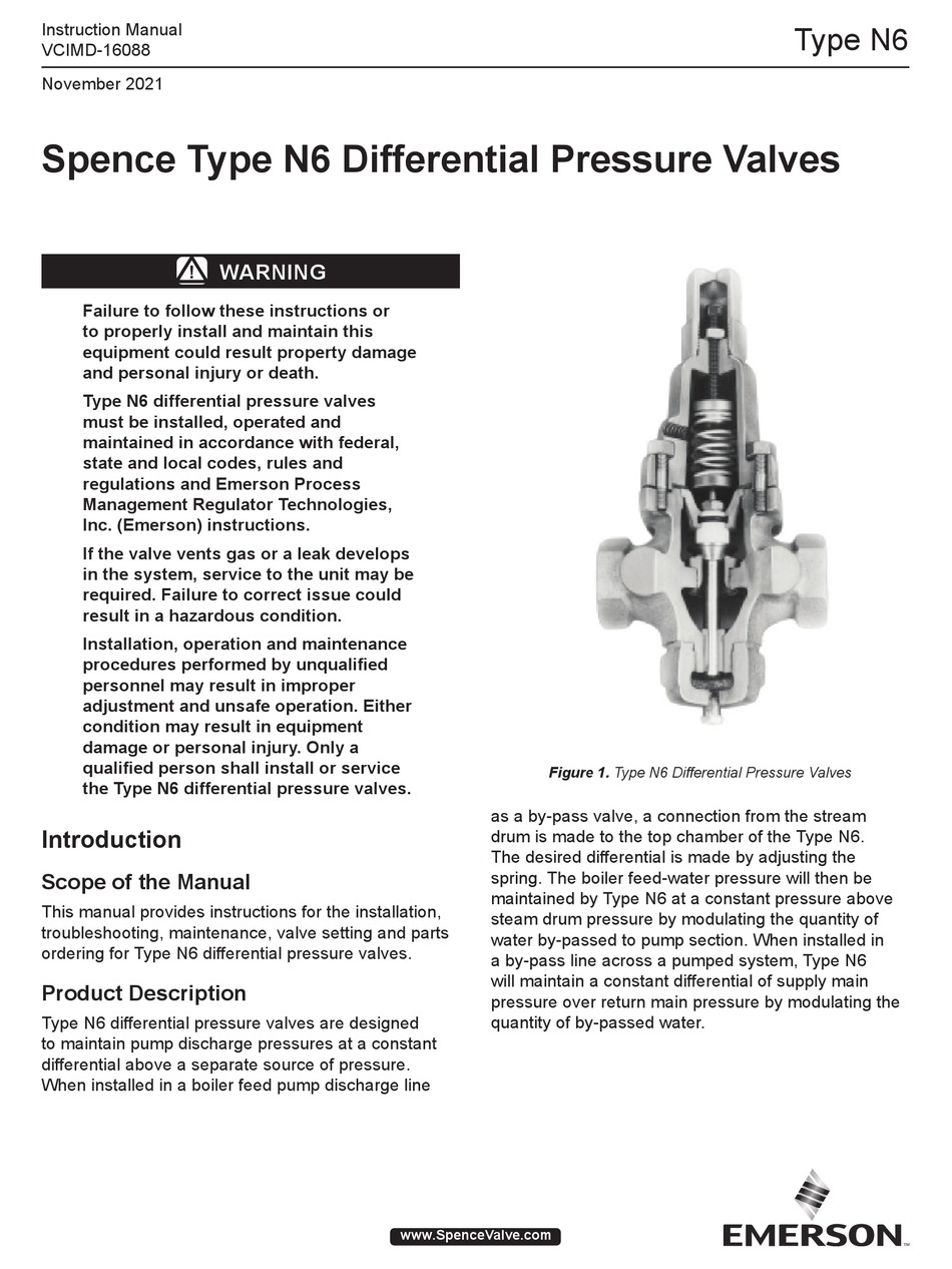 EMERSON SPENCE TYPE N6 INSTRUCTION MANUAL Pdf Download ManualsLib