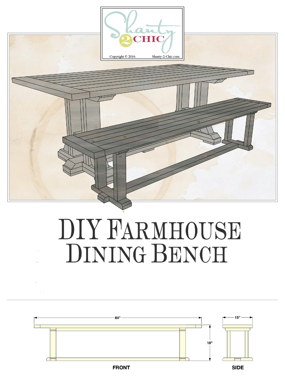 SHANTY 2 CHIC DIY FARMHOUSE DINING BENCH MANUAL Pdf Download ManualsLib