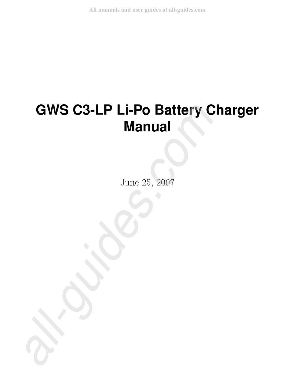 GWS C3LP MANUAL Pdf Download ManualsLib