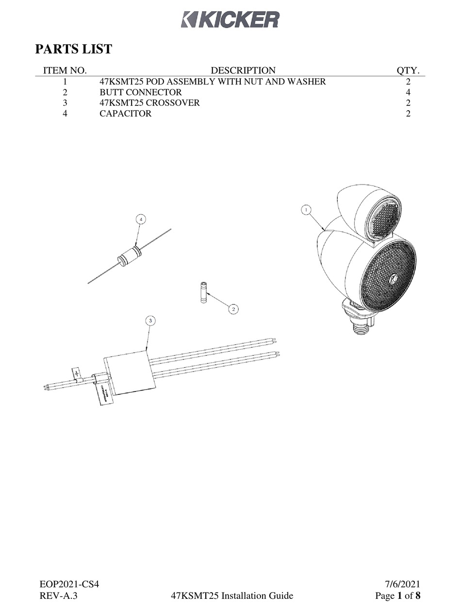KICKER 47KSMT25 INSTALLATION MANUAL Pdf Download ManualsLib