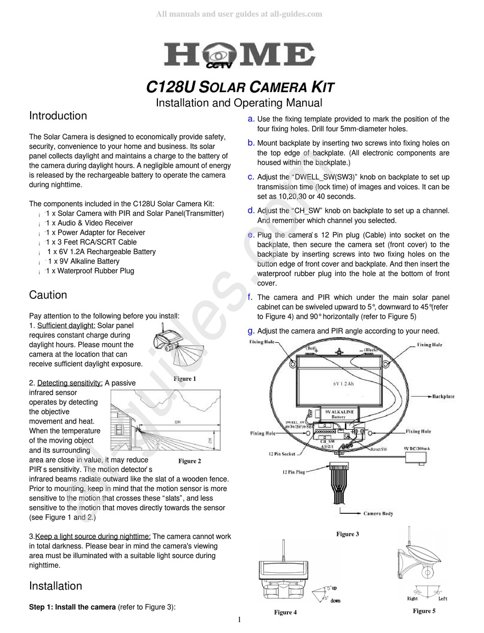 HOME CCTV C128U INSTALLATION AND OPERATING MANUAL Pdf Download ManualsLib