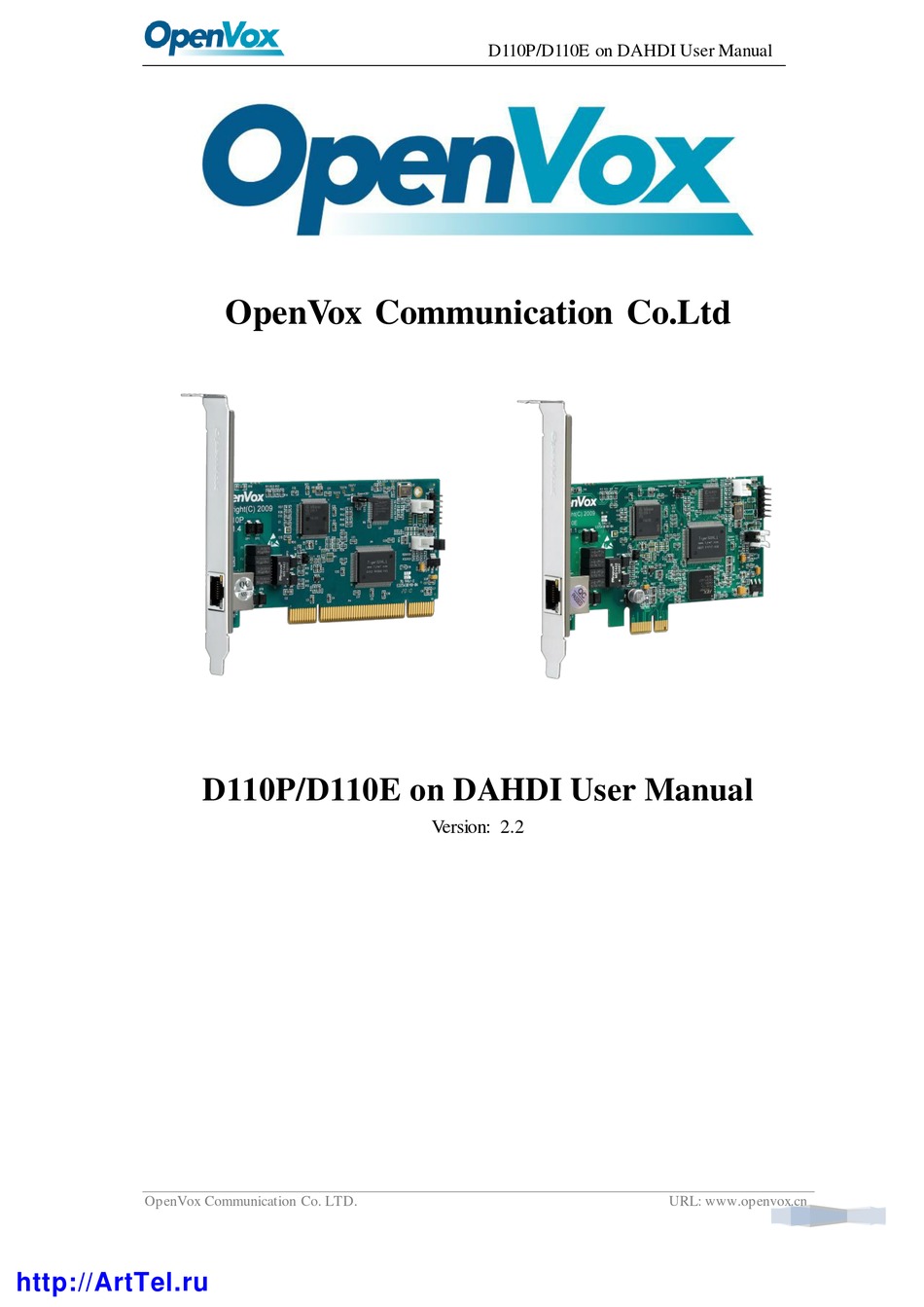 OPENVOX DAHDI D110P USER MANUAL Pdf Download | ManualsLib