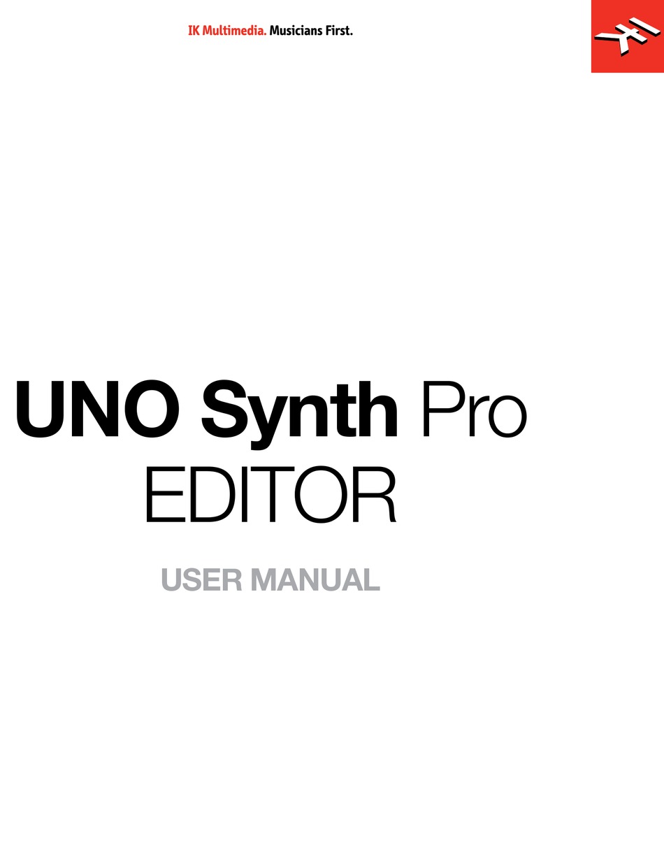IK MULTIMEDIA UNO SYNTH PRO EDITOR USER MANUAL Pdf Download ManualsLib