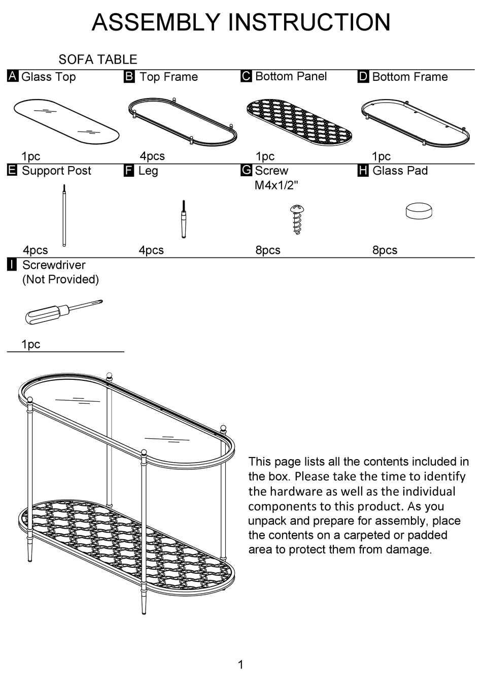 OVERSTOCK SOFA TABLE ASSEMBLY INSTRUCTION Pdf Download ManualsLib