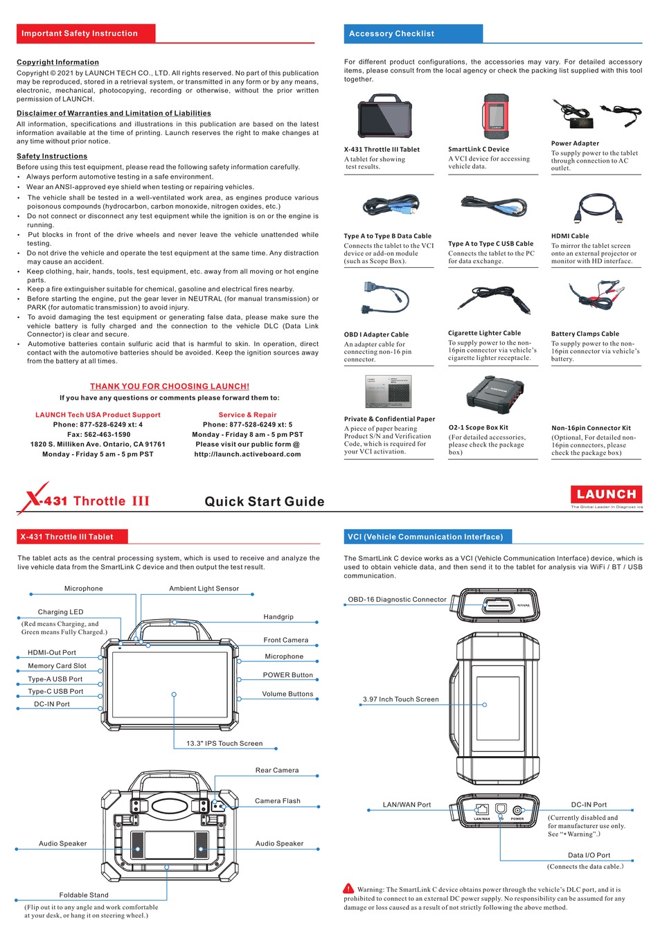 LAUNCH X431 THROTTLE III QUICK START MANUAL Pdf Download ManualsLib
