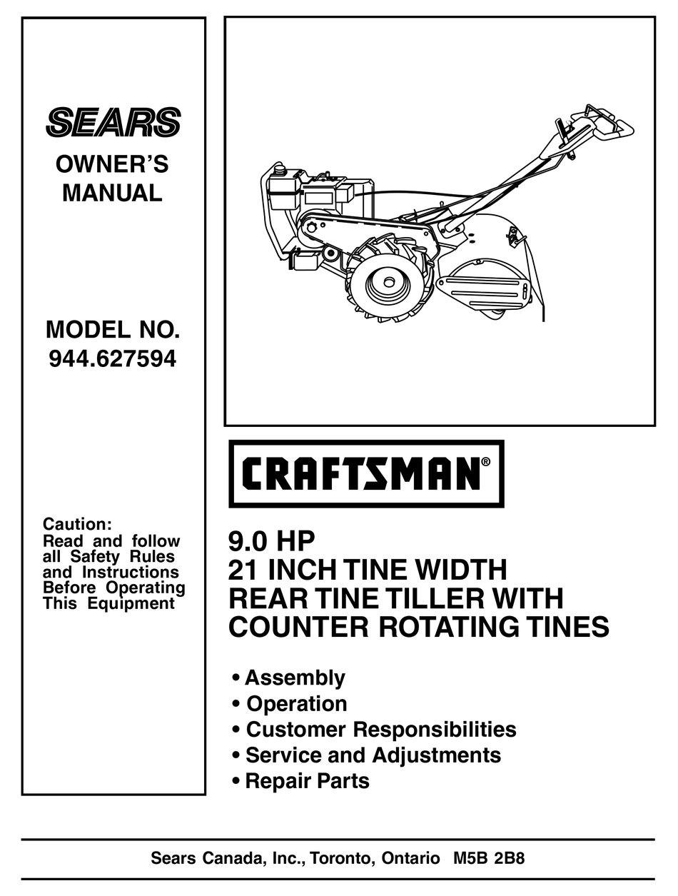 SEARS CRAFTSMAN 944.627594 OWNER'S MANUAL Pdf Download | ManualsLib