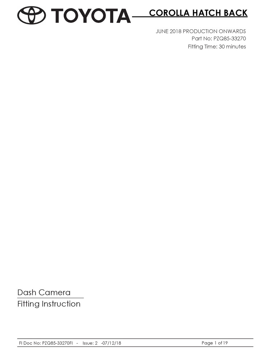 TOYOTA PZQ8533270 FITTING INSTRUCTION Pdf Download ManualsLib