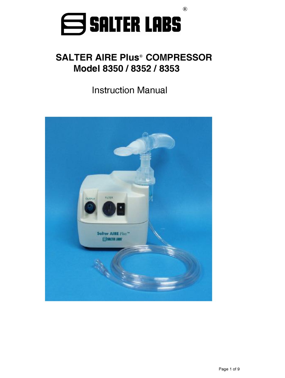 SALTER LABS SALTER AIRE PLUS 8350 INSTRUCTION MANUAL Pdf Download