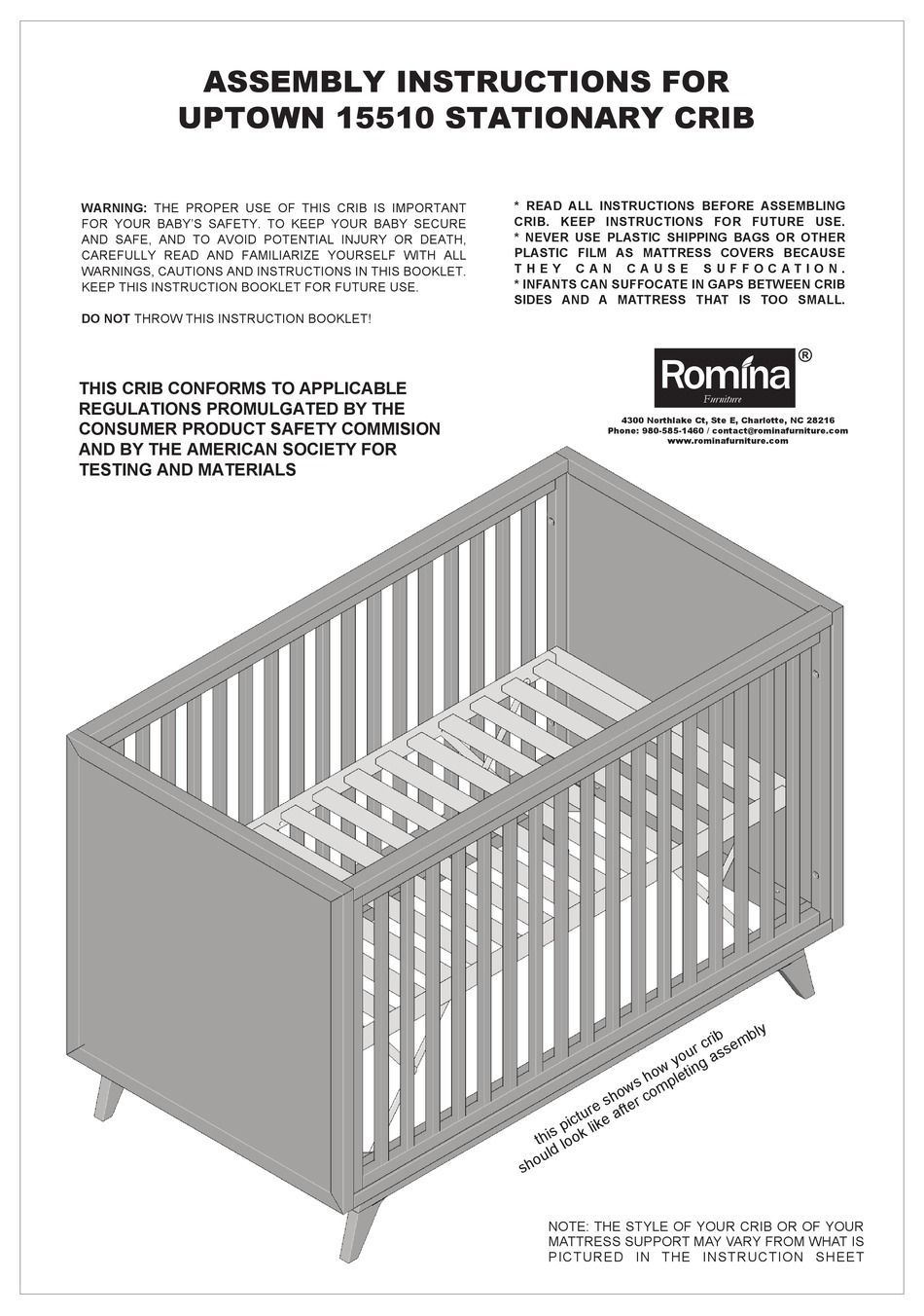 ROMINA UPTOWN 15510 ASSEMBLY INSTRUCTIONS MANUAL Pdf Download ManualsLib