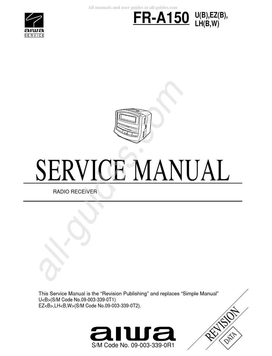 AIWA FR-A150 SERVICE MANUAL Pdf Download | ManualsLib