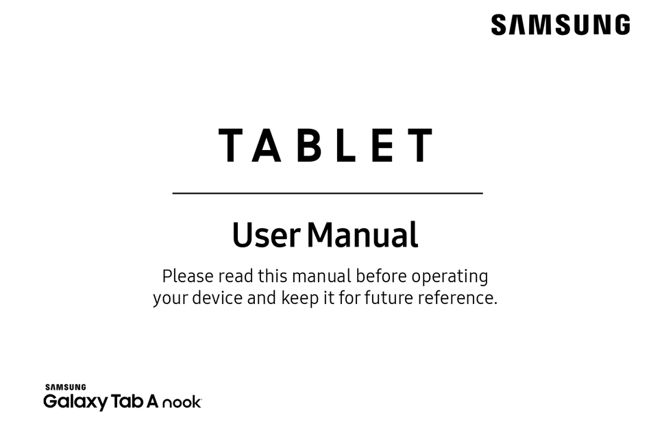 SAMSUNG GALAXY TAB A NOOK USER MANUAL Pdf Download ManualsLib