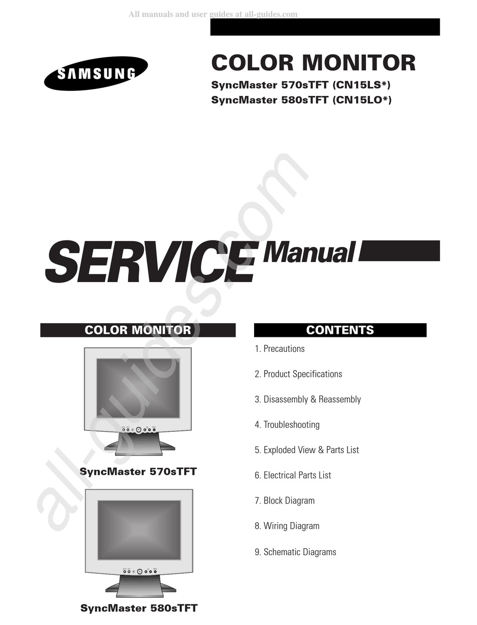 SAMSUNG SYNCMASTER 570STFT SERVICE MANUAL Pdf Download | ManualsLib