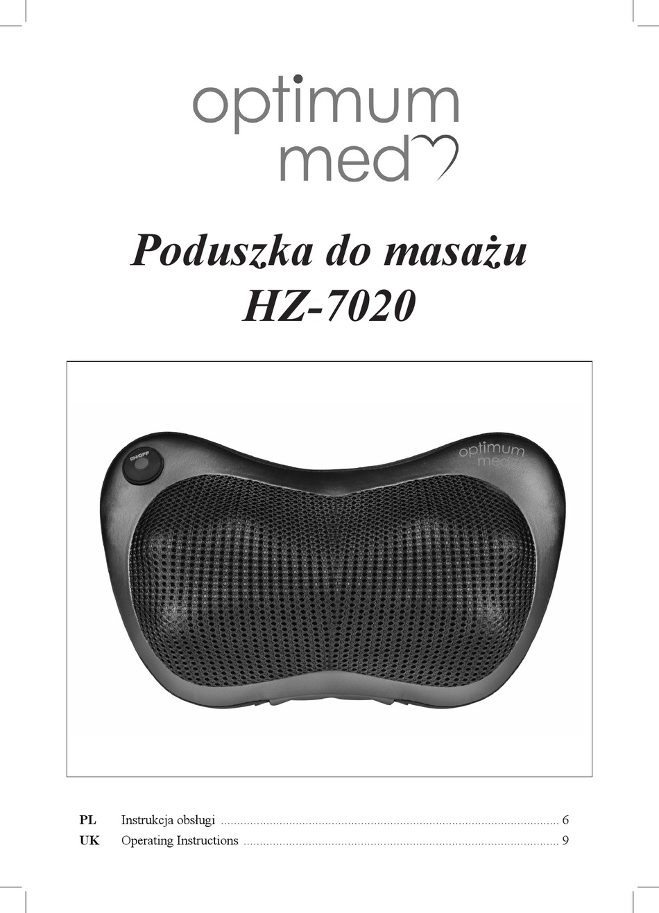 OPTIMUM MEDICAL HZ7020 OPERATING INSTRUCTIONS MANUAL Pdf Download