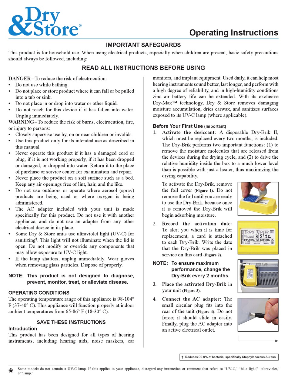 DRY & STORE GLOBAL II OPERATING INSTRUCTIONS Pdf Download ManualsLib