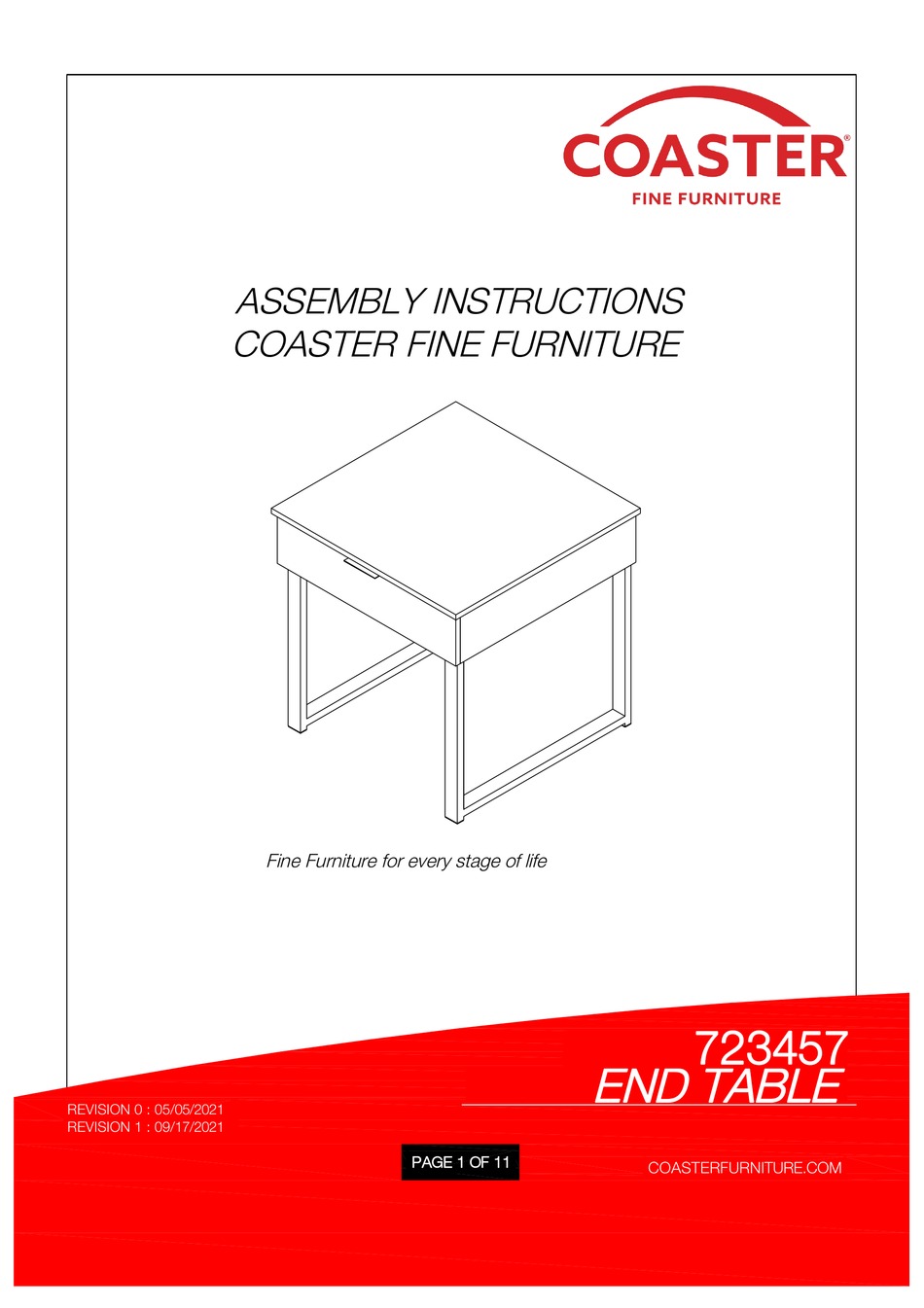 Coaster 723457 Assembly Instructions Manual Pdf Download Manualslib