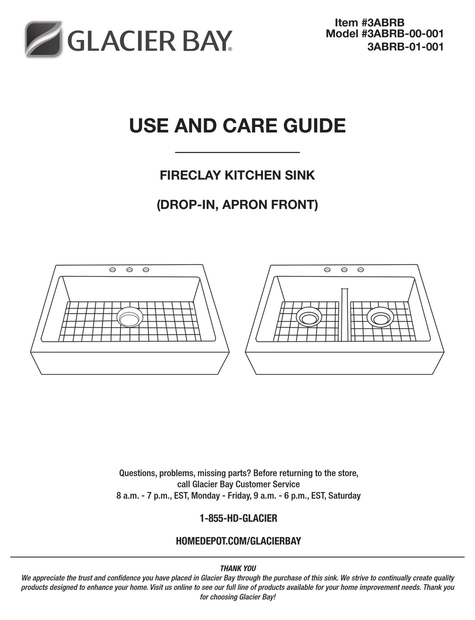 GLACIER BAY 3ABRB00001 USE AND CARE MANUAL Pdf Download ManualsLib