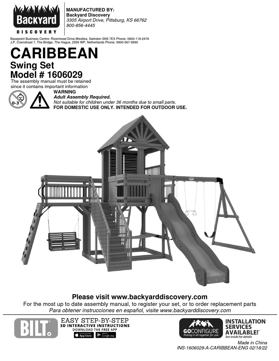 BACKYARD DISCOVERY CARIBBEAN 1606029 MANUAL Pdf Download ManualsLib