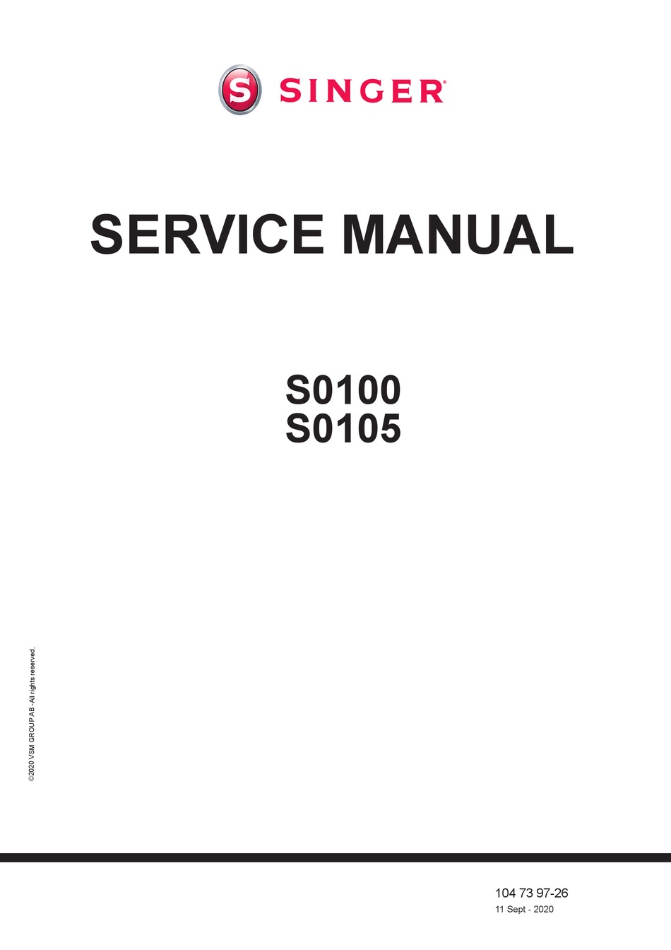 SINGER S0100 SERVICE MANUAL Pdf Download ManualsLib