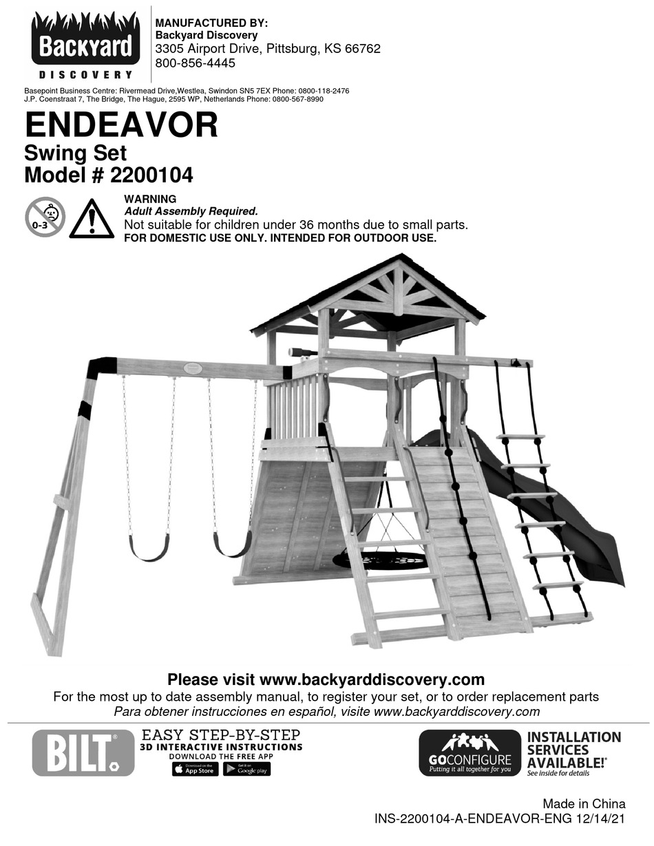 BACKYARD DISCOVERY ENDEAVOR MANUAL Pdf Download ManualsLib