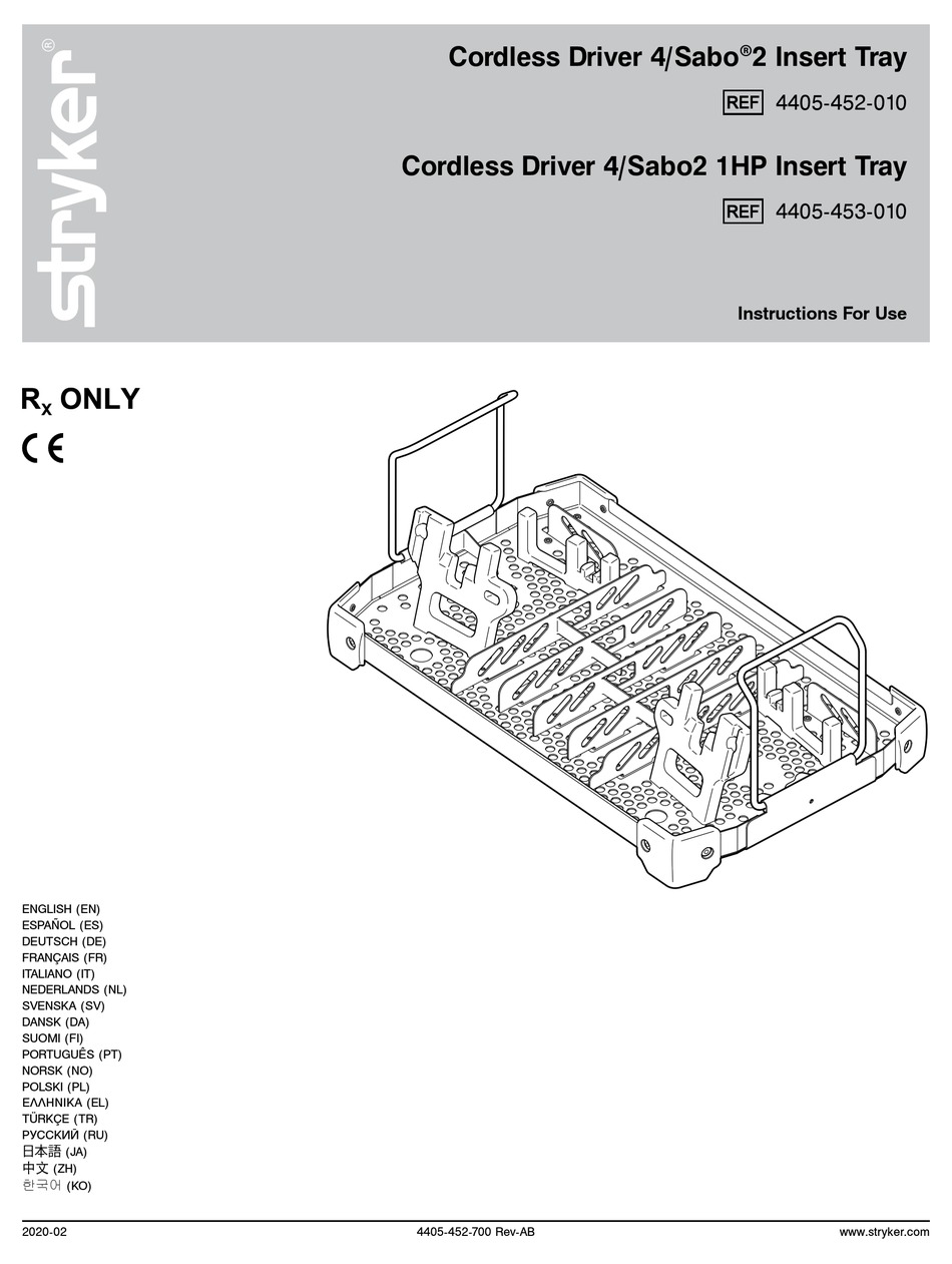 STRYKER 4405453010 INSTRUCTIONS FOR USE MANUAL Pdf Download ManualsLib
