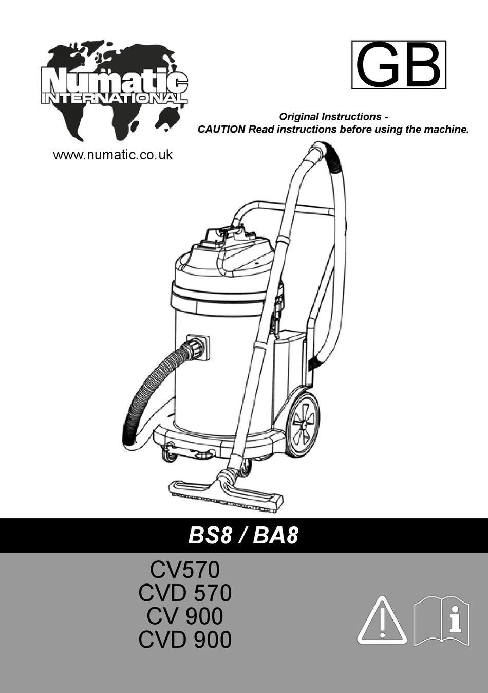 NUMATIC BS8 ORIGINAL INSTRUCTIONS MANUAL Pdf Download ManualsLib