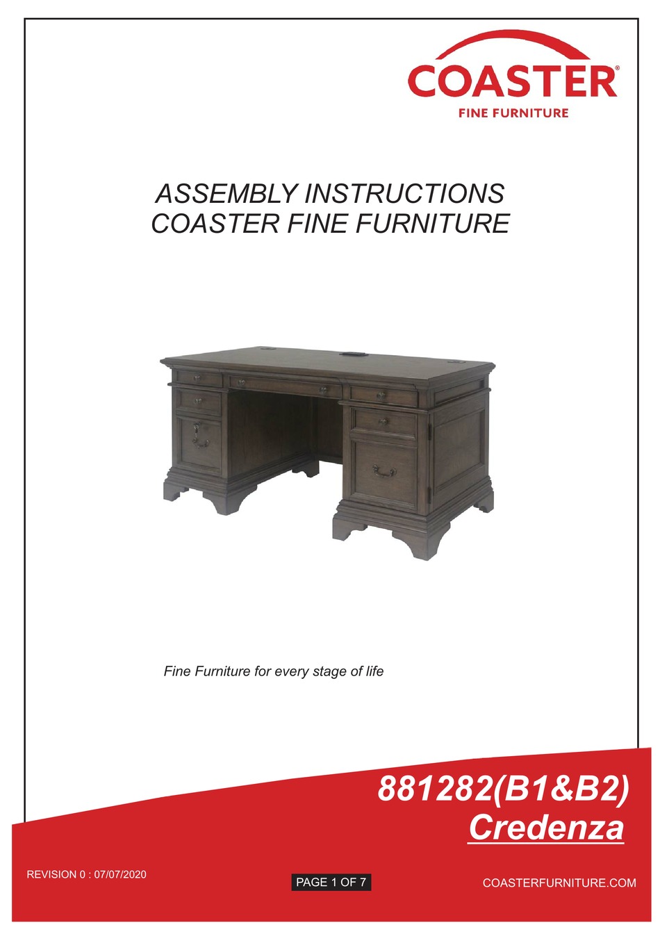 COASTER 881282 ASSEMBLY INSTRUCTIONS MANUAL Pdf Download ManualsLib