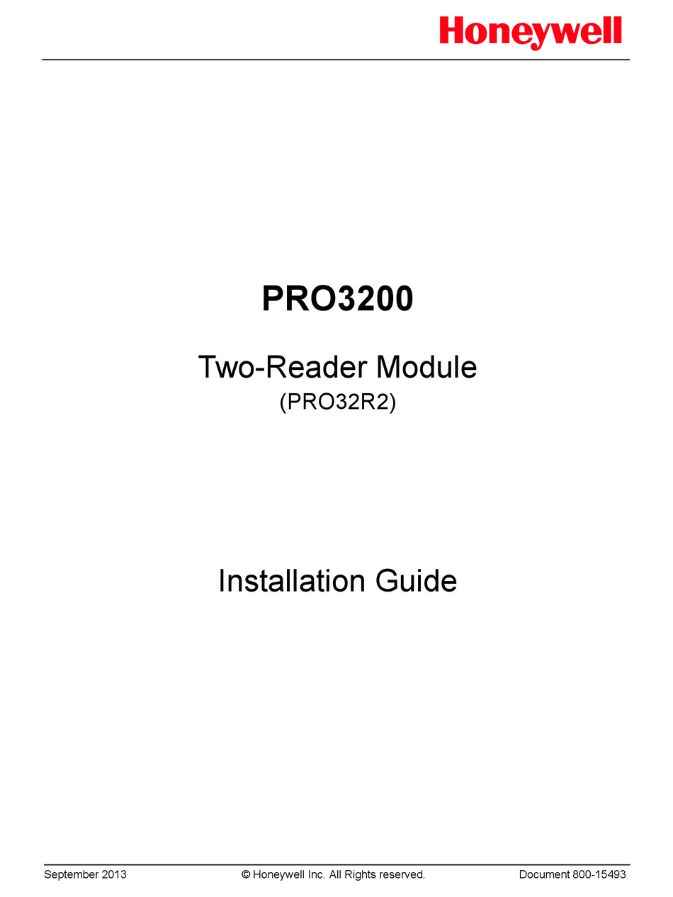 HONEYWELL PRO3200 INSTALLATION MANUAL Pdf Download