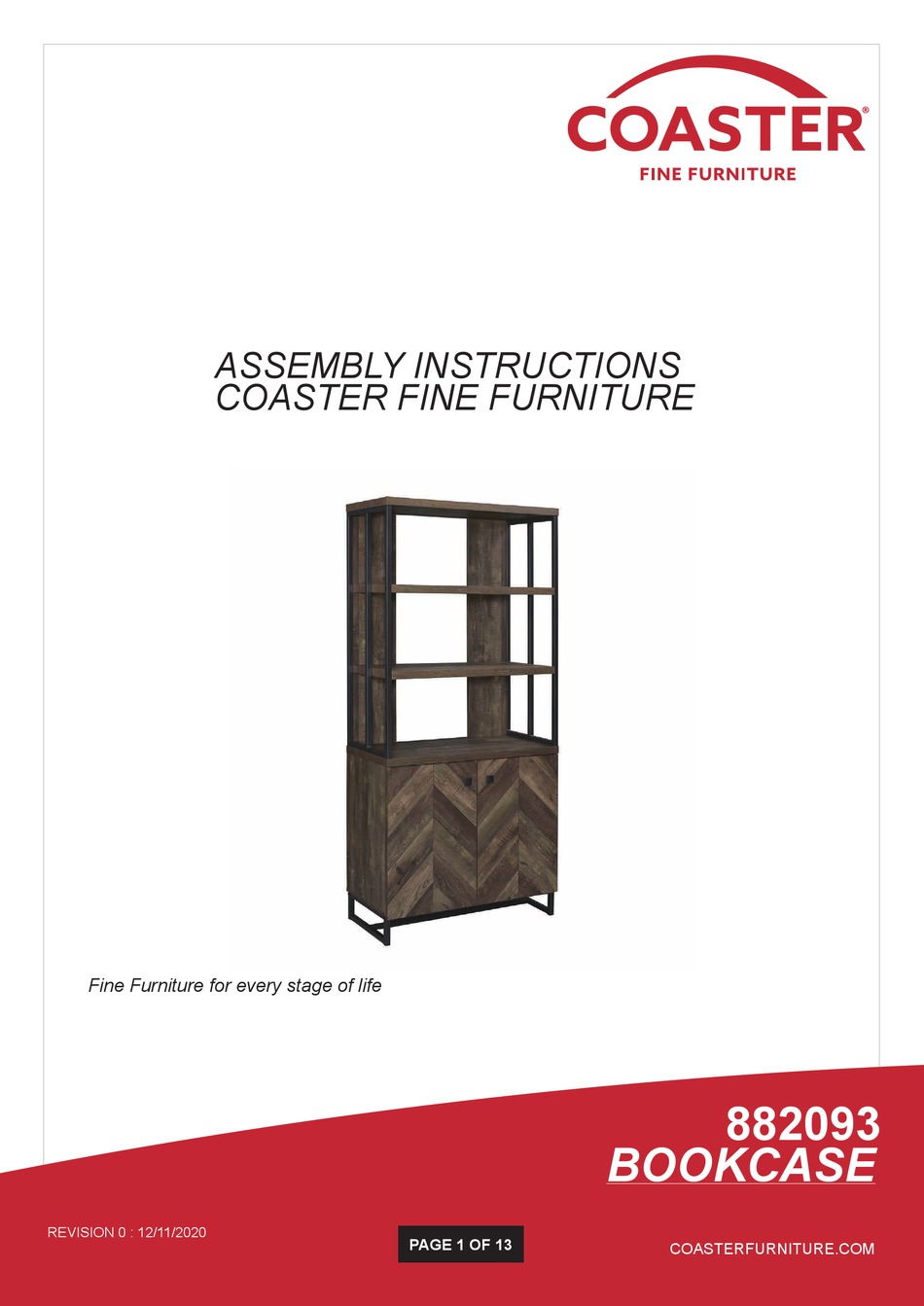 COASTER 882093 ASSEMBLY INSTRUCTIONS MANUAL Pdf Download ManualsLib