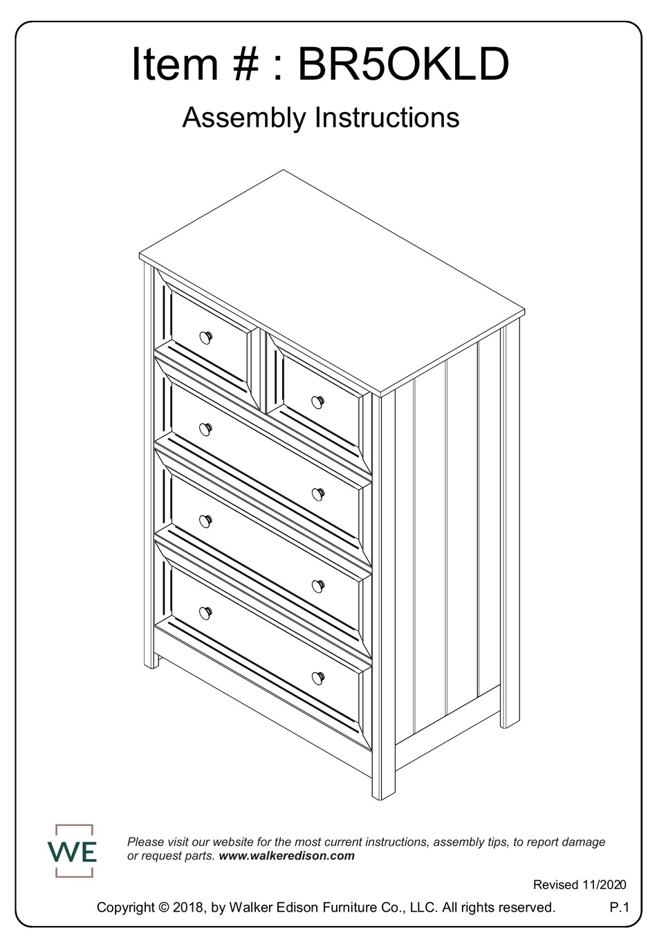 WALKER EDISON BR5OKLD ASSEMBLY INSTRUCTIONS MANUAL Pdf Download