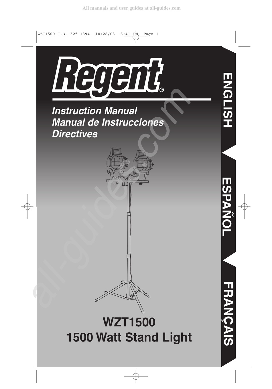 REGENT WZT1500 INSTRUCTION MANUAL Pdf Download ManualsLib
