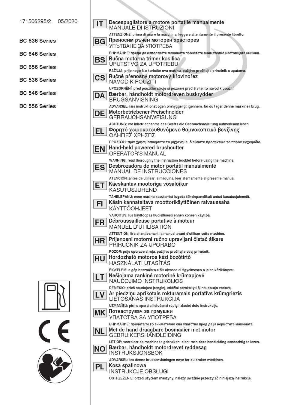 STIGA BC 636 SERIES OPERATOR'S MANUAL Pdf Download | ManualsLib