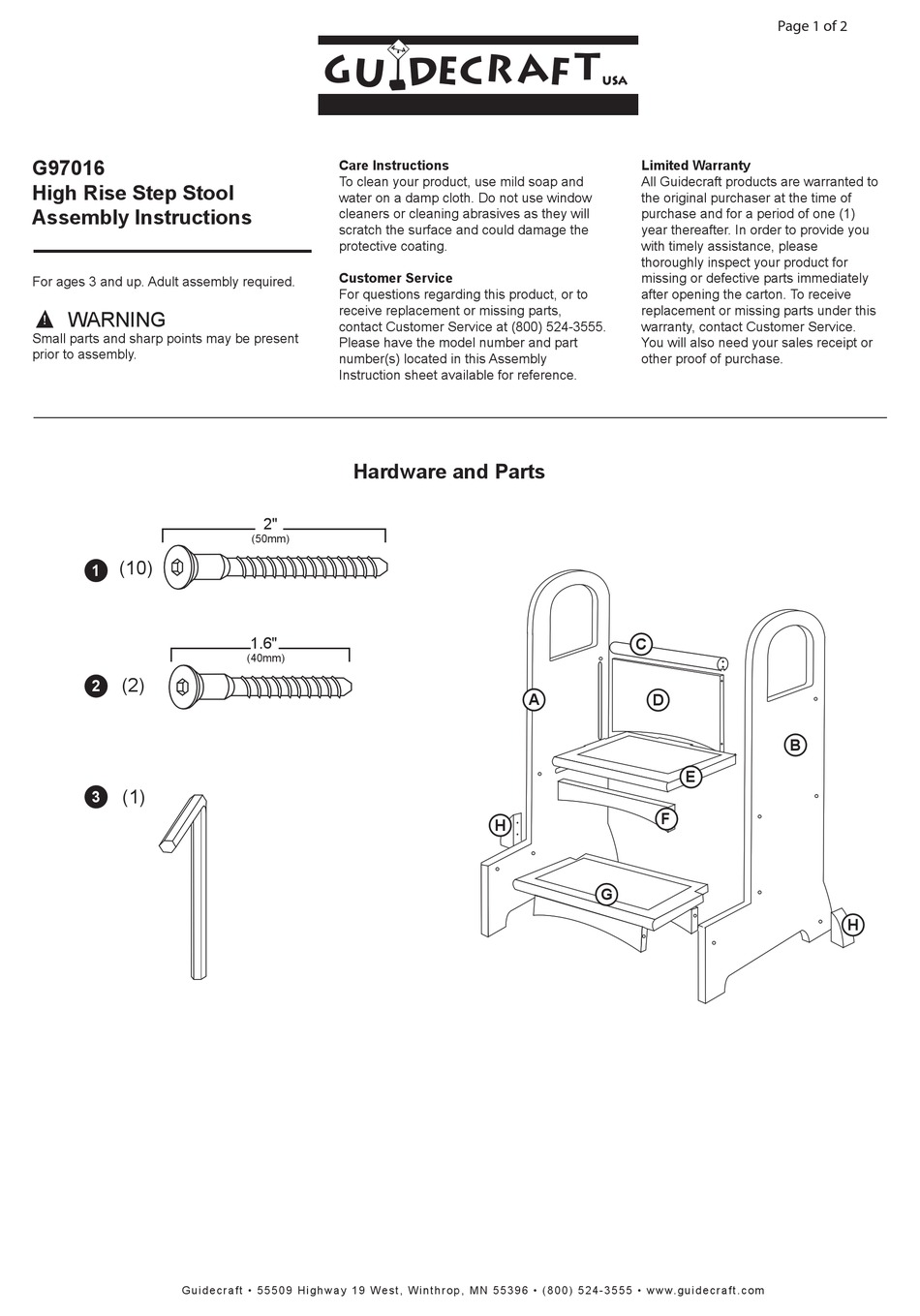 GUIDECRAFT G97016 ASSEMBLY INSTRUCTIONS Pdf Download ManualsLib   Guidecraft G97016 