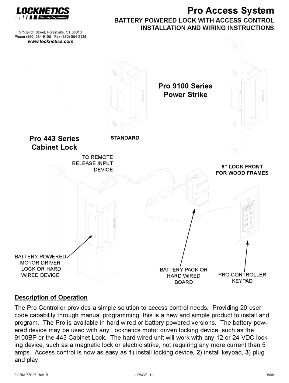 PRO 9100 SERIES INSTALLATION AND WIRING INSTRUCTIONS Pdf