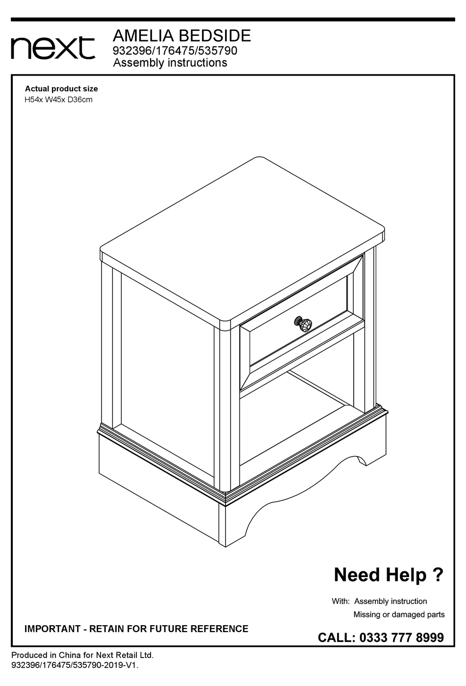 NEXT AMELIA 932396 ASSEMBLY INSTRUCTIONS MANUAL Pdf Download ManualsLib