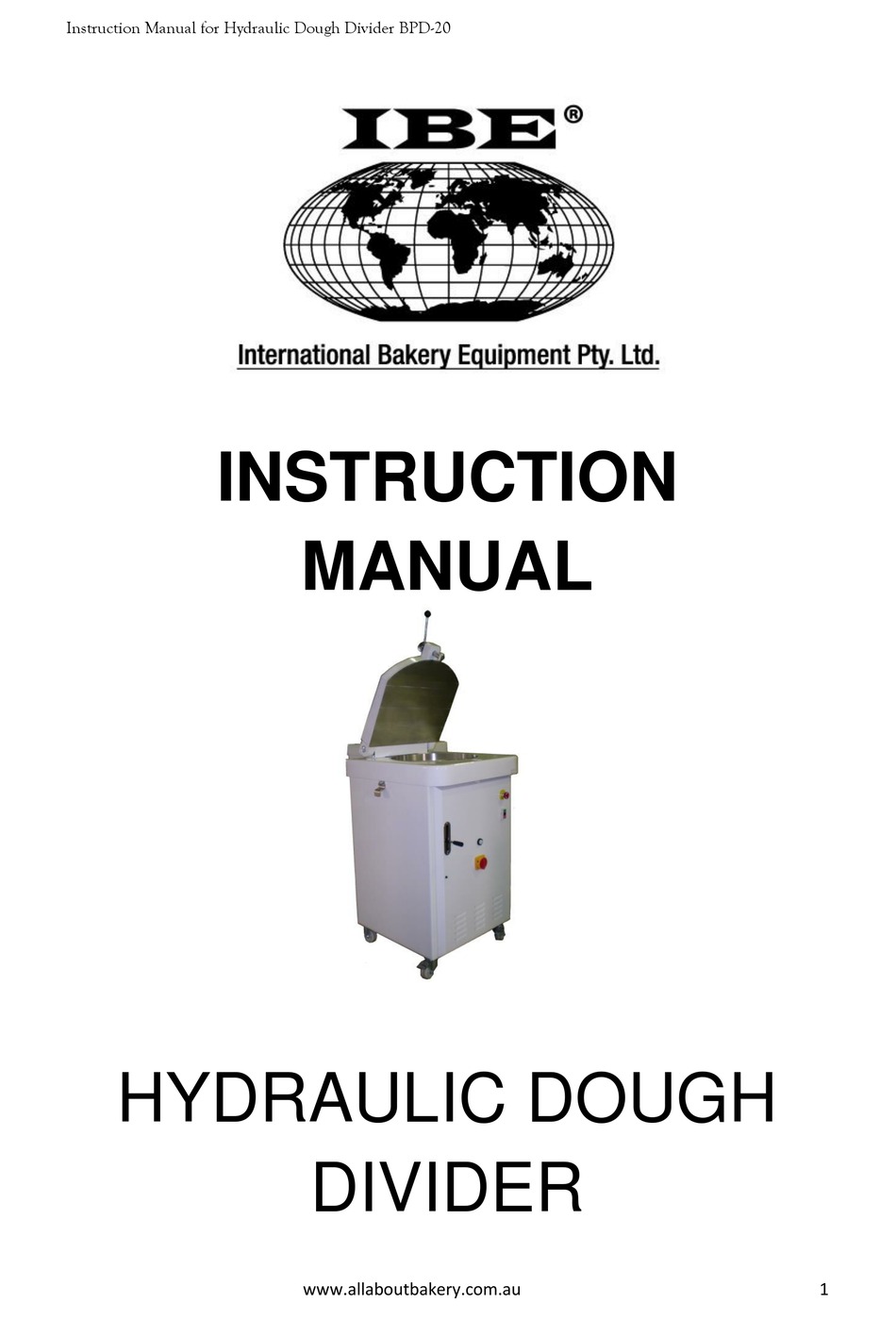 IBE BPD-20 INSTRUCTION MANUAL Pdf Download | ManualsLib