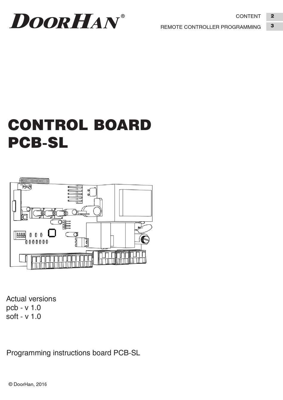 Doorhan pcb sl схема